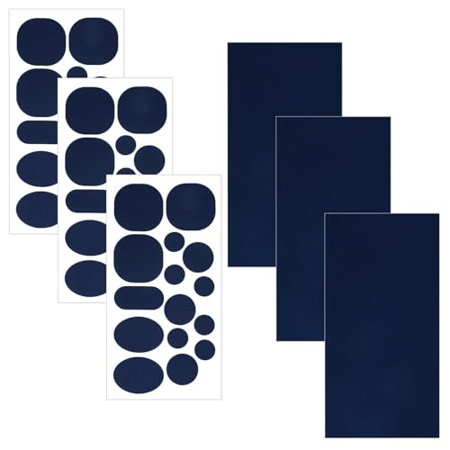 TAIANJI 6 Blatt Daunenjacke Reparaturflicken Nylon, 48 Stück Flicken Selbstklebend Wasserdicht Reparatur für Daunenjacke, Oberbekleidung (Blau) von TAIANJI