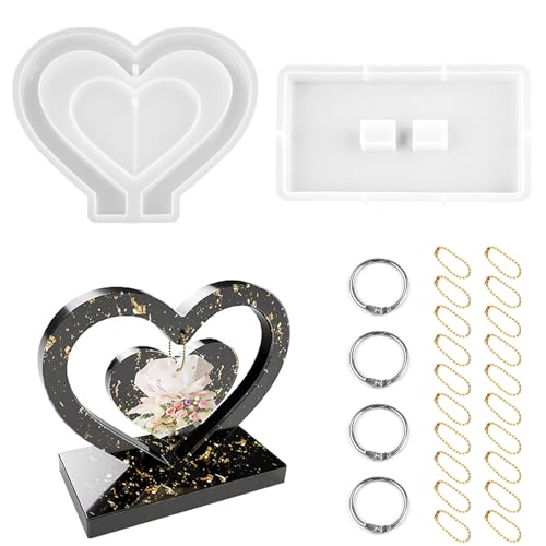 TAIANJI Epoxidharz Formen Herz, Silikonformen Epoxidharz mit Kette Epoxidharz Formen Silikon Für Formen Fotorahmen, Kreative DIY Dekoration Erinnerungsstück, Geschenk, Ornament TAIANJI Epoxidharz Formen Herz, Silikonformen Epoxidharz mit Kette Epoxidharz Formen Silikon Für Formen Fotorahmen, Kreative DIY Dekoration Erinnerungsstück, Geschenk, Ornament von TAIANJI