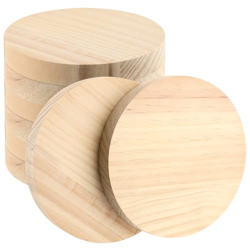 TAICHEUT 8 Stück runde Holzscheiben, 2 cm dicke Sperrholzscheiben, runde Holzscheiben zum Basteln, Dekoration, Zeichnen von TAICHEUT