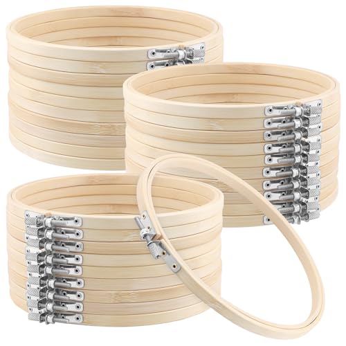 TAICHEUT Stickrahmen, 18 cm, verstellbarer Bambus-Kreuzstich-Rahmen, Holz-Stickkreise für Bastelarbeiten, Nähen, 30 Stück TAICHEUT Stickrahmen, 18 cm, verstellbarer Bambus-Kreuzstich-Rahmen, Holz-Stickkreise für Bastelarbeiten, Nähen, 30 Stück von TAICHEUT