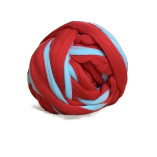 Chunky Yarn 1000 g/Knäuel, weiches Garn, DIY-Arm-Roving-Strickdecke, dickes, klobiges Garn, handgestricktes Spinn- und Häkelgarn Arm Hand Stricken (Color : Red Blue) von TAIGUHUI