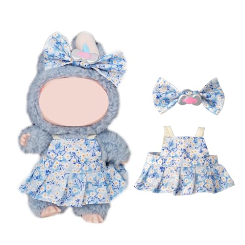 2-teilige Kleidung für Labubu (keine Puppe), handgefertigtes Liberty-Stoffkleid und Schleifen-Set für 17 cm große Puppen, süßes Outfit-Zubehör (MITSI-Valeria) von TAILORMAP