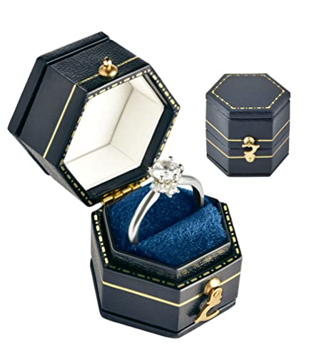 TAIMY Vintage Ringbox im klassischen viktorianischen Stil, Dekoration, Mini-Schmuckschatulle, handgefertigt, antike Ringbox, Kommode, Tisch, Schlafzimmer, Dekoration, Taschengröße, kleine, Blue, Black TAIMY Vintage Ringbox im klassischen viktorianischen Stil, Dekoration, Mini-Schmuckschatulle, handgefertigt, antike Ringbox, Kommode, Tisch, Schlafzimmer, Dekoration, Taschengröße, kleine, Blue, Black von TAIMY