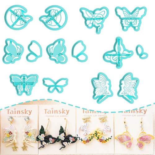 Tainsky Butterfly Polymer Clay Cutters, 14 Formen Ohrringschneider für Polymer Clay Making Tainsky Butterfly Polymer Clay Cutters, 14 Formen Ohrringschneider für Polymer Clay Making von TAINSKY