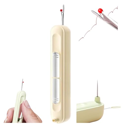 2-in-1-Nadeleinfädler und Nahttrenner, Nähset für Quiltzubehör, Upgrade-Plug-in-Nadeleinfädler, dehnbarer Nadeleinfädler, Nadeleinfädlerwerkzeug zum Nähen, Sticken, Stichentfernung (Yellow,1PC) von TAITUS
