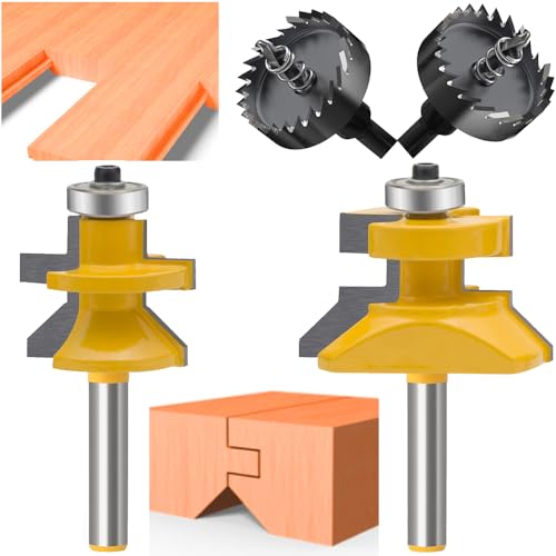 TAIWAIN 1/4-Zoll-Schaft-Fräser-Bit-Set, 41-teilig, für Türen und Schubladen, Holzbearbeitung, Fräser, Türrahmen, Zapfen und Messer, Holzgehrung, Hartmetall, CNC (F-LEA) von TAIWAIN-BRAND