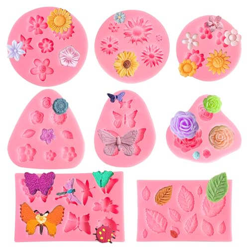 TAIXING 8 Stück Silikonform Blumen, 3D Blumen Fondant Formen Silikon Silikonformen Gießformen, Silikonform Blumen 3D Blume Silikon Seifen Form für Fudge Schokolade Kuchen Dessertdekoration Seife TAIXING 8 Stück Silikonform Blumen, 3D Blumen Fondant Formen Silikon Silikonformen Gießformen, Silikonform Blumen 3D Blume Silikon Seifen Form für Fudge Schokolade Kuchen Dessertdekoration Seife von TAIXING