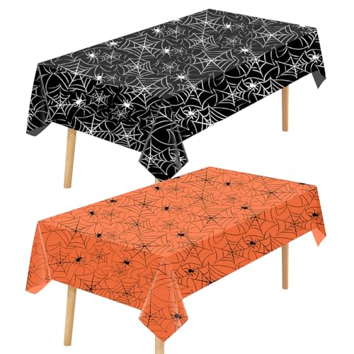 TAIYOU 2 Stück Halloween Tischdecke Halloween Tischdeko Deko Kunststoff Spinnennetz Rechteckige Kamin Tischdecke Halloween Deko für Wohnzimmer Esszimmer Kamin Party Dekoration Schwarz Orange TAIYOU 2 Stück Halloween Tischdecke Halloween Tischdeko Deko Kunststoff Spinnennetz Rechteckige Kamin Tischdecke Halloween Deko für Wohnzimmer Esszimmer Kamin Party Dekoration Schwarz Orange von TAIYOU