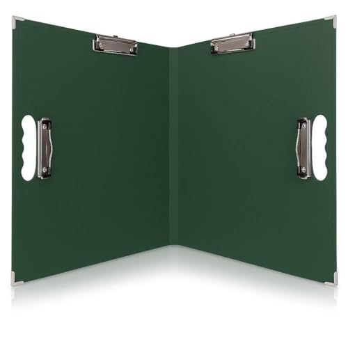 45,7 x 61 cm Klemmbrett – Faltbares 45,7 x 61 cm & Zeichenbrett – 28 x 17 Klemmbrett, 4 Clips, Eckenschutz, tragbares Kunstportfolio, Architekturordner, 28 x 43 cm, Portfolio-Ordner (grün) von TAKERYS