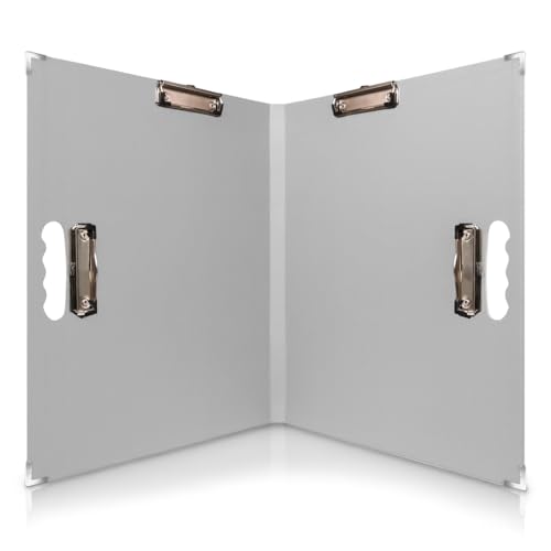 Klemmbrett, 45,7 x 61 cm, faltbar, 45,7 x 61 cm, Faltbar auf 28 x 17 Klemmbrett, 4 Clips, Eckenschutz, tragbares Kunstportfolio, Architekturordner, 28 x 43 cm, Portfolio (grau) von TAKERYS