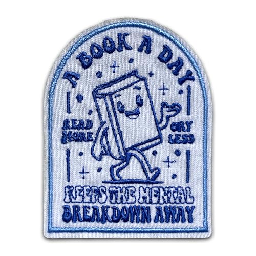 Aufnäher mit Aufschrift "A Book A Day Keeps The Mental Breakdown Away", 7,6 cm, lustig, für psychische Gesundheit, selbstpflegend, zum Aufbügeln oder Aufnähen, für Trucker, Hüte, Kleidung, Rucksack Aufnäher mit Aufschrift "A Book A Day Keeps The Mental Breakdown Away", 7,6 cm, lustig, für psychische Gesundheit, selbstpflegend, zum Aufbügeln oder Aufnähen, für Trucker, Hüte, Kleidung, Rucksack von TAMAILA