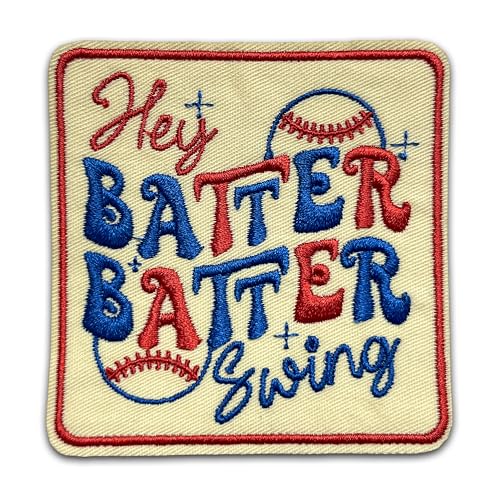 Hey Batter Batter Swing Patch 7,6 cm, lustiger Baseball-Club, Spieler, Sport, Bügeln/Aufnähen, Stoffapplikation für Trucker, Hüte, Kleidung, Rucksack, DIY-Zubehör, Freunde, Vater, Geschenke Hey Batter Batter Swing Patch 7,6 cm, lustiger Baseball-Club, Spieler, Sport, Bügeln/Aufnähen, Stoffapplikation für Trucker, Hüte, Kleidung, Rucksack, DIY-Zubehör, Freunde, Vater, Geschenke von TAMAILA