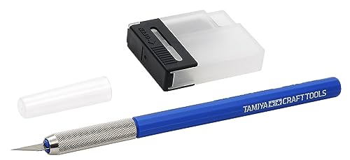 TAMIYA 69943 Bastel-Messer mit 25 Klingen Blau - Modellbauzubehör, RC Zubehör, Bastelzubehör, Bastelwerkzeug, hochwertiges Modellbauzubehör von TAMIYA