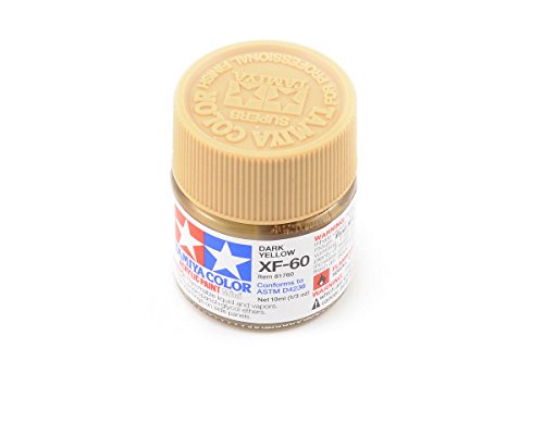 Tamiya 81760 Mini-Acrylfarbe, matt, dunkelgelb, 10 ml, XF-60 von TAMIYA