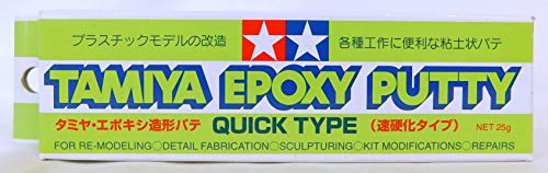 Tamiya 87051 Epoxy Spachtelmasse Quick Type 25g 2K-Modellbau-Zubehör, Bastelwerkzeuge, hochwertiges Modellbauzubehör, Plastikmodellbau, Mehrfarbig von TAMIYA