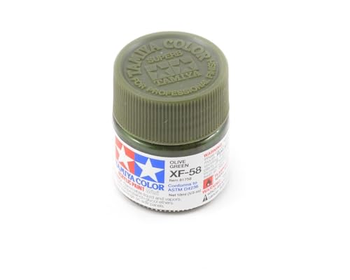 TAMIYA Acryl Farbe, 10ml Olivgruen, XF58 von The Hobby Company