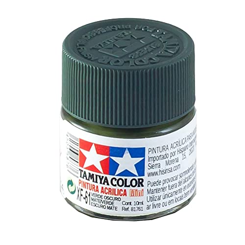 Tamiya 81761 Mini-Acrylfarbe, matt, dunkelgrün, 10 ml, XF-61 von TAMIYA