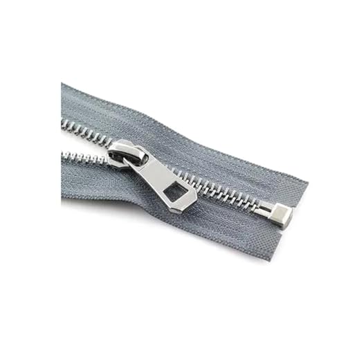 TAMSNDL Reißverschluss 1 Stück 5# Metallreißverschluss, offener Reißverschluss for Nähen von Daunenjacken, Mänteln, Kleidung, Nähzubehör (grau, 75 cm) von TAMSNDL