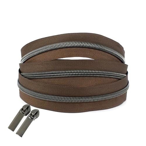 TAMSNDL Reißverschluss 1 Stück 5# Nylon-Reißverschluss for Nähen von Reißverschlüssen for Kleidung und Jacken, 5 Meter ()(Brown) von TAMSNDL
