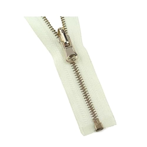 TAMSNDL Reißverschluss 1 Stück 5# offener Metallreißverschluss, wendbarer Abzieherkopf, Reißverschlüsse for DIY-Kleidungsnähzubehör (Pink, 90 cm)(Beige,70cm) von TAMSNDL