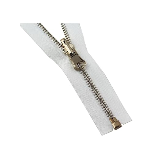 TAMSNDL Reißverschluss 1 Stück 5# offener Metallreißverschluss, wendbarer Abzieherkopf, Reißverschlüsse for DIY-Kleidungsnähzubehör (Pink, 90 cm)(White,70cm) von TAMSNDL
