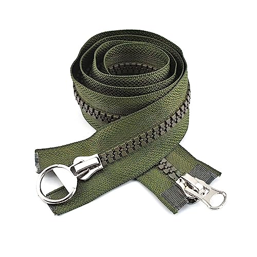 TAMSNDL Reißverschluss 1 Stück 8# Harzreißverschlüsse, offener Reißverschluss, DIY-Nähjacke, Mantelreißverschluss, Zelt, Schneider-Nähzubehör (rot, 100 cm)(Green,90cm) von TAMSNDL