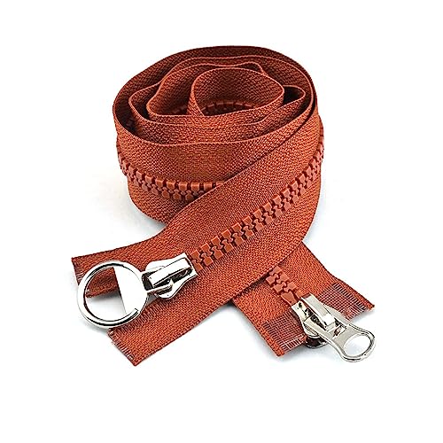 TAMSNDL Reißverschluss 1 Stück 8# Harzreißverschlüsse, offener Reißverschluss, DIY-Nähjacke, Mantelreißverschluss, Zelt, Schneider-Nähzubehör (rot, 100 cm)(Orange,80cm) von TAMSNDL
