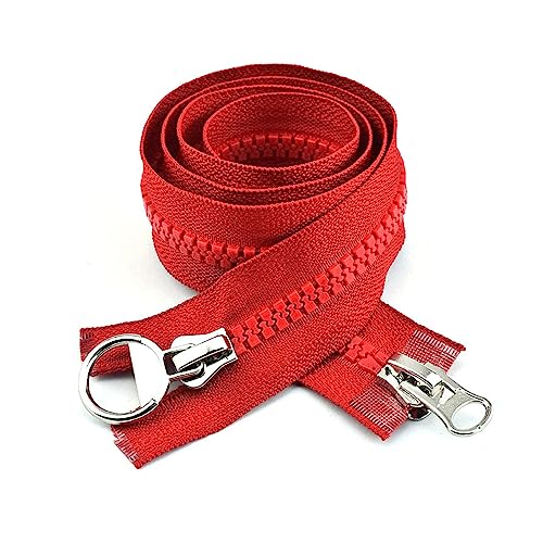 TAMSNDL Reißverschluss 1 Stück 8# Harzreißverschlüsse, offener Reißverschluss, DIY-Nähjacke, Mantelreißverschluss, Zelt, Schneider-Nähzubehör (rot, 100 cm)(Red,95cm) von TAMSNDL