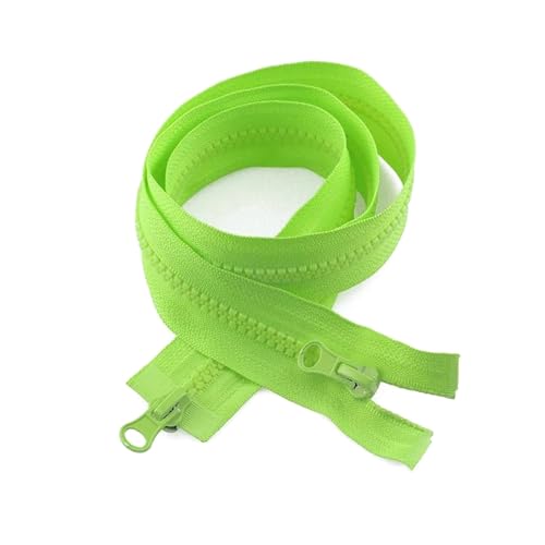 TAMSNDL Reißverschluss 2 Stück 5# Doppelschieber-Reißverschluss aus Kunstharz, offene Reißverschlüsse, Zubehör for Kleidung, Jacken, Nähreparatur (weiß, 120 cm)(Green,120cm) von TAMSNDL