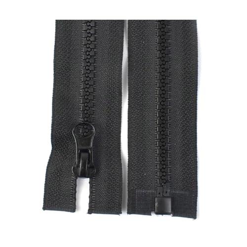 TAMSNDL Reißverschluss 2 Stück 5# Harzreißverschluss, offener Reißverschluss, Jacke, Auto-Lock-Reißverschlüsse, Kleidungsverschlüsse, Zubehör (lila, 70 cm)(Black,90cm) von TAMSNDL