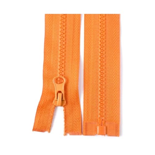 TAMSNDL Reißverschluss 2 Stück 5# Harzreißverschluss, offener Reißverschluss, Jacke, Auto-Lock-Reißverschlüsse, Kleidungsverschlüsse, Zubehör (lila, 70 cm)(Orange,50cm) von TAMSNDL