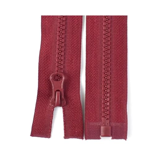 TAMSNDL Reißverschluss 2 Stück 5# Harzreißverschluss, offener Reißverschluss, Jacke, Auto-Lock-Reißverschlüsse, Kleidungsverschlüsse, Zubehör (lila, 70 cm)(Red,50cm) von TAMSNDL