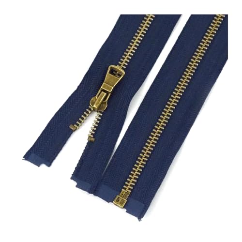 TAMSNDL Reißverschluss 2 Stück 5# Metallreißverschluss mit Bronzezähnen, offener Reißverschluss, for Taschen und Jacken, for Nähen (, 80 cm)(Blue,60cm) von TAMSNDL