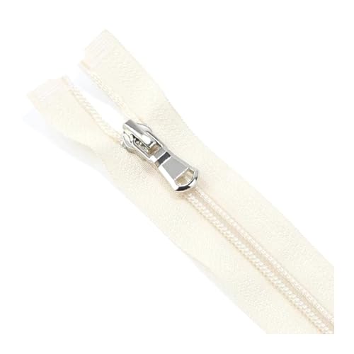 TAMSNDL Reißverschluss Nylon-Spiralreißverschlüsse, offenes Ende, for Schneider, Nähen, Basteln, Nylon-Reißverschlüsse, Zubehör 5#, 1 Stück (schwarz, 40 cm)(Beige,40cm) von TAMSNDL