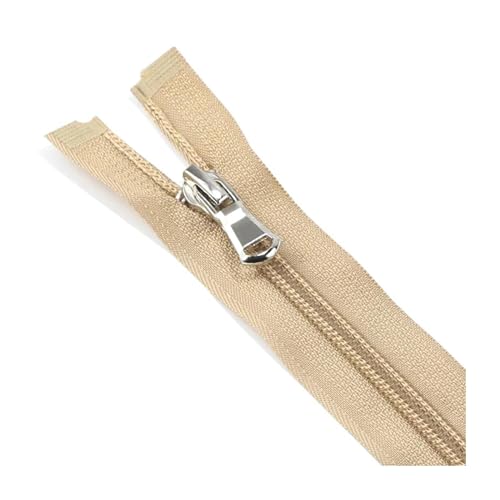 TAMSNDL Reißverschluss Nylon-Spiralreißverschlüsse, offenes Ende, for Schneider, Nähen, Basteln, Nylon-Reißverschlüsse, Zubehör 5#, 1 Stück (schwarz, 40 cm)(Brown,60cm) von TAMSNDL