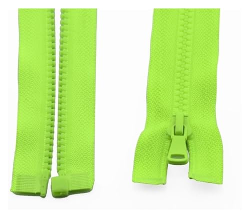 TAMSNDL Reißverschluss Reißverschluss, Doppelschieber-Reißverschluss, Harz, offenes Ende, automatische Verriegelung, Kunststoffkleidung (blau, 70 cm)(Green,60CM) von TAMSNDL