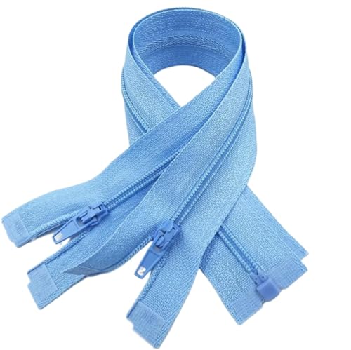 TAMSNDL Reißverschluss Zweiwege-Reißverschluss, 5-teilig, offener Reißverschluss, 20–60 cm, geeignet for den Nähprozess von Kleidungsstücken, offener Reißverschluss (gelb, 40 cm)(Blue,35CM) von TAMSNDL