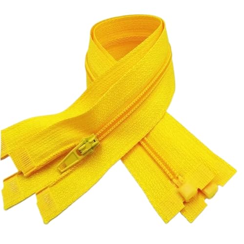 TAMSNDL Reißverschluss Zweiwege-Reißverschluss, 5-teilig, offener Reißverschluss, 20–60 cm, geeignet for den Nähprozess von Kleidungsstücken, offener Reißverschluss (gelb, 40 cm)(Yellow,35CM) von TAMSNDL