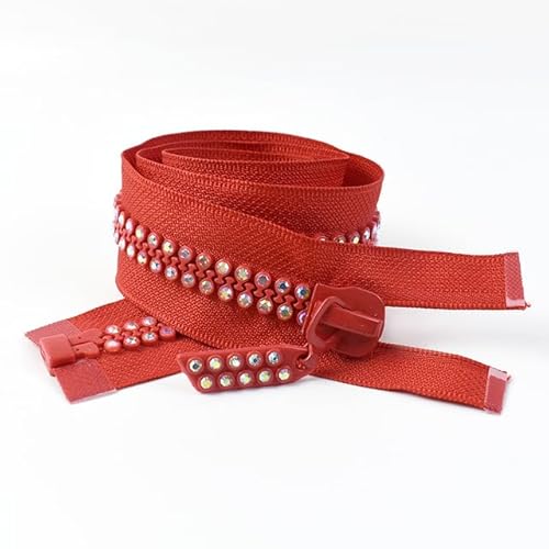 TAMTAK 1 Stück/2 Stück 60 cm 10# Harz-Reißverschluss mit offenem Ende, Strass, dekorativer Reißverschluss, DIY-Mantel, Gepäck, Reißverschlüsse, Klebeband, Reparatur-Sets, Nähzubehör TAMTAK 1 Stück/2 Stück 60 cm 10# Harz-Reißverschluss mit offenem Ende, Strass, dekorativer Reißverschluss, DIY-Mantel, Gepäck, Reißverschlüsse, Klebeband, Reparatur-Sets, Nähzubehör von TAMTAK
