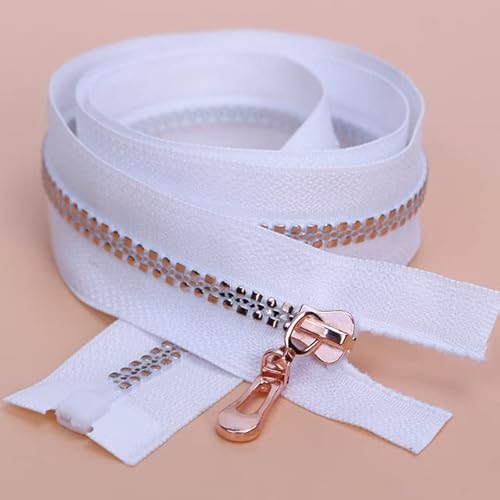 TAMTAK 5 Stück 5# Harz-Reißverschluss, Roségold, quadratisch, rund, spezielle Zähne, 40–80 cm Lange Reißverschlüsse zum Nähen, DIY-Set, Schneiderzubehör TAMTAK 5 Stück 5# Harz-Reißverschluss, Roségold, quadratisch, rund, spezielle Zähne, 40–80 cm Lange Reißverschlüsse zum Nähen, DIY-Set, Schneiderzubehör von TAMTAK