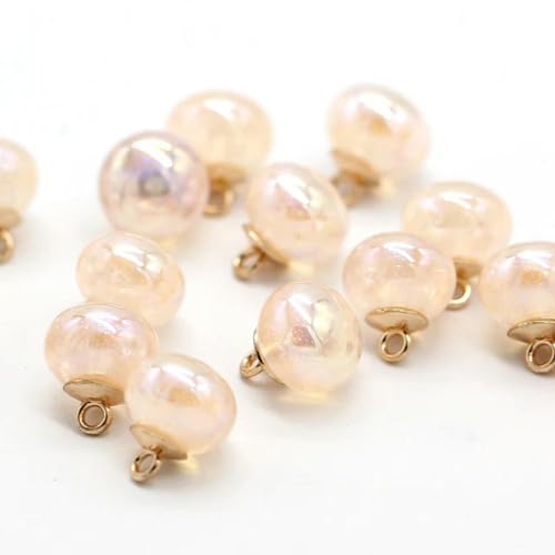 TAMUNI 10 Stück 10 mm Charm Candy Bunte Perlenknöpfe für Kleidung, ausgefallene Hemden, Kleider, Röcke, dekorative Ösenknöpfe, Nähzubehör von TAMUNI