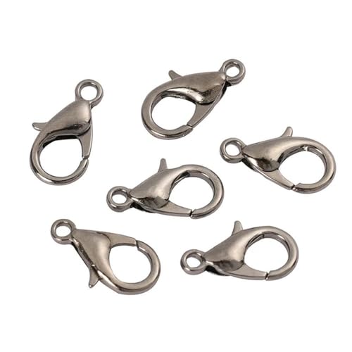 TAMUNI 100 Stück 10–18 mm DIY Karabinerhaken für die Schmuckherstellung, Halskette, Armband, Komponenten, Verbinder, antiker Bronze-Metallverschluss von TAMUNI