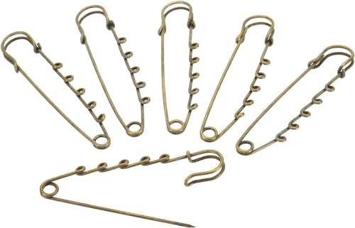 TAMUNI 20 Stück 75 mm 20 Stück Gold-Bronze robuste Sicherheitsnadeln Kilt mit 5 Schlaufen Sicherheitsnadel mit Schlaufen Schmuck-Sicherheitsnadeln für die Herstellung von Broschennadeln TAMUNI 20 Stück 75 mm 20 Stück Gold-Bronze robuste Sicherheitsnadeln Kilt mit 5 Schlaufen Sicherheitsnadel mit Schlaufen Schmuck-Sicherheitsnadeln für die Herstellung von Broschennadeln von TAMUNI