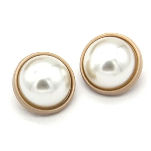 TAMUNI 6 Stück 25 mm Vintage runde Knöpfe aus perlgoldenem Metall in Weiß für Kleidung, Klassische Damen, dekoratives Nähzubehör für Handarbeiten TAMUNI 6 Stück 25 mm Vintage runde Knöpfe aus perlgoldenem Metall in Weiß für Kleidung, Klassische Damen, dekoratives Nähzubehör für Handarbeiten von TAMUNI