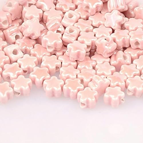 TAMUNI Süße rosa Serie Perlen 10/20 Stück 6–20 mm handgefertigte Keramikperlen für Schmuckherstellung Halsketten Armbänder lose Perlen Charms Basteln von TAMUNI