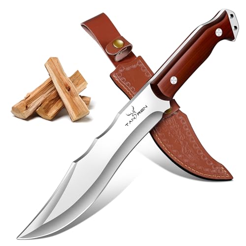 TAN REN Outdoor Messer, Survival Messer mit Scheide zum Schneiden von Bäumen und Gartenarbeit, Full Tang Jagdmesser Feststehende Klinge mit Holzgriff, Machete Survival zum Hacken, Clearing Brush TAN REN Outdoor Messer, Survival Messer mit Scheide zum Schneiden von Bäumen und Gartenarbeit, Full Tang Jagdmesser Feststehende Klinge mit Holzgriff, Machete Survival zum Hacken, Clearing Brush von TAN REN