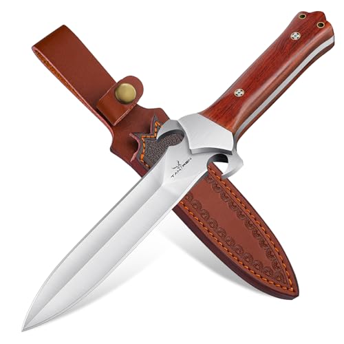 TAN REN Outdoor Messer Survival, Jagdmesser Feststehende Klinge Scharfes, D2 Stahl Gürtelmesser & Überlebensmesser mit Lederscheide Bushcraft Camping Messer für Wandern, Angeln und Jagd TAN REN Outdoor Messer Survival, Jagdmesser Feststehende Klinge Scharfes, D2 Stahl Gürtelmesser & Überlebensmesser mit Lederscheide Bushcraft Camping Messer für Wandern, Angeln und Jagd von TAN REN