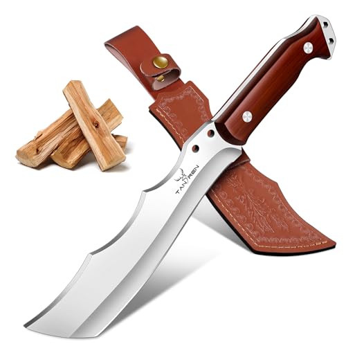 TAN REN Outdoor Messer zum Schneiden von Bäumen Heavy Duty, Jagdmesser Feststehende Klinge mit Scheide für Gartenarbeit, Full Tang Bushcraft Messer mit Holzgriff, Clearing Pinsel und Gartenarbeit TAN REN Outdoor Messer zum Schneiden von Bäumen Heavy Duty, Jagdmesser Feststehende Klinge mit Scheide für Gartenarbeit, Full Tang Bushcraft Messer mit Holzgriff, Clearing Pinsel und Gartenarbeit von TAN REN