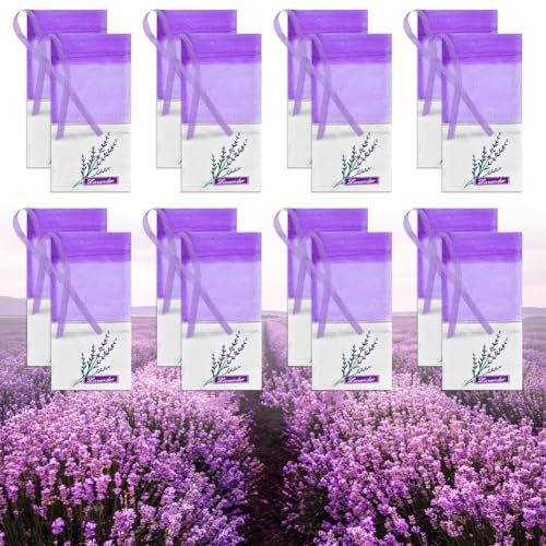 TANCUDER 40 Stück Lavendelsäckchen, Lila Lavendel Beutel, Leere Duftsäckchen, Lila Säckchen, Lavendel Duftsäckchen, Organzasäckchen zum Befüllen, Kordelzugbeutel mit Band für Gewürze, Süßigkeiten von TANCUDER