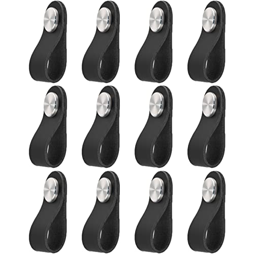 Ledergriffe Schwarz,Möbelgriffe Leder Ledergriff für Möbel,Einzelloch,18mm Edelstahl Metallkopf Lederschlaufe Schrankgriffe,12 Pack Handgemachte Schubladengriffe Einfarbige Schrankknauf Türgriffe Ledergriffe Schwarz,Möbelgriffe Leder Ledergriff für Möbel,Einzelloch,18mm Edelstahl Metallkopf Lederschlaufe Schrankgriffe,12 Pack Handgemachte Schubladengriffe Einfarbige Schrankknauf Türgriffe von TANGCHEN SHOP